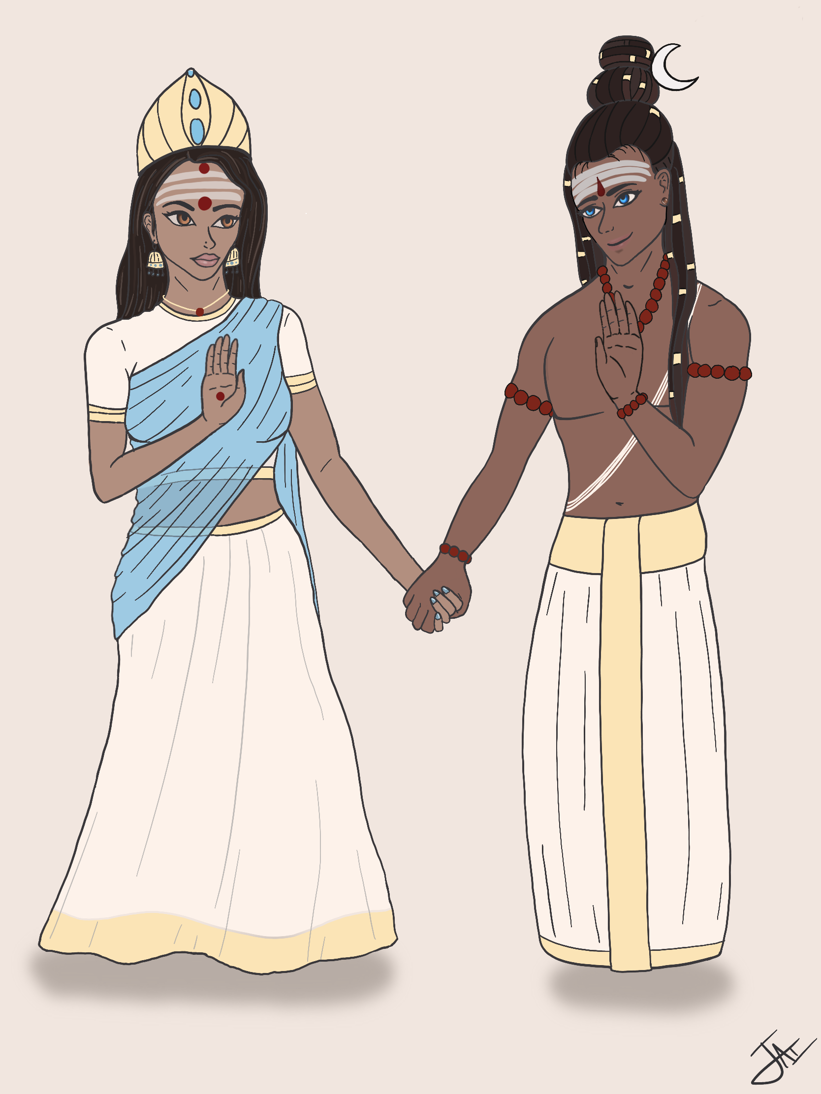 Shiva and Parvati by Akashic-art on DeviantArt