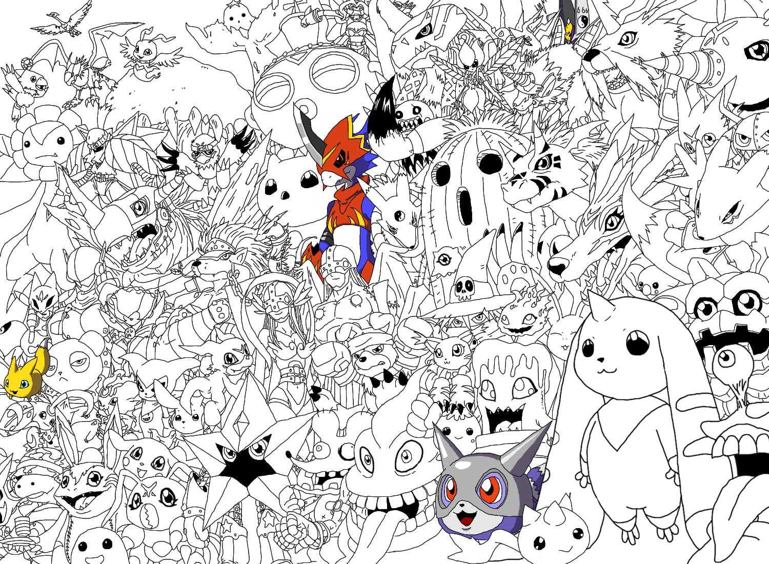 A ton of digimon_colab