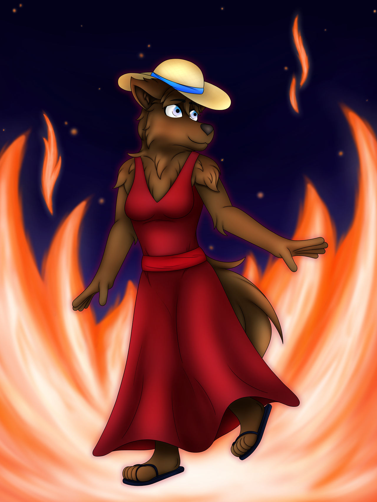 Fiery Dress Redraw by CMGee on DeviantArt