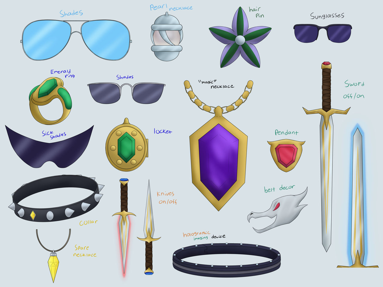 Main Characters Acessories by CMGee on DeviantArt