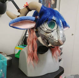 Jackalope Partial Commission WIP: Head WIP 2 by RageandRoarCustoms