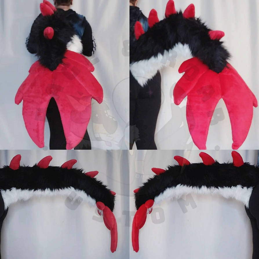Tail Commission: Red/White/Black Raptor by RageandRoarCustoms on DeviantArt
