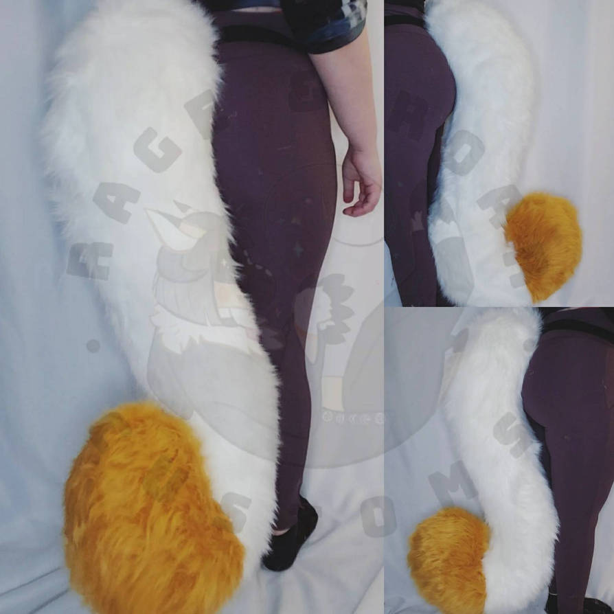 Tail Commission: White/Gold Tail by RageandRoarCustoms on DeviantArt