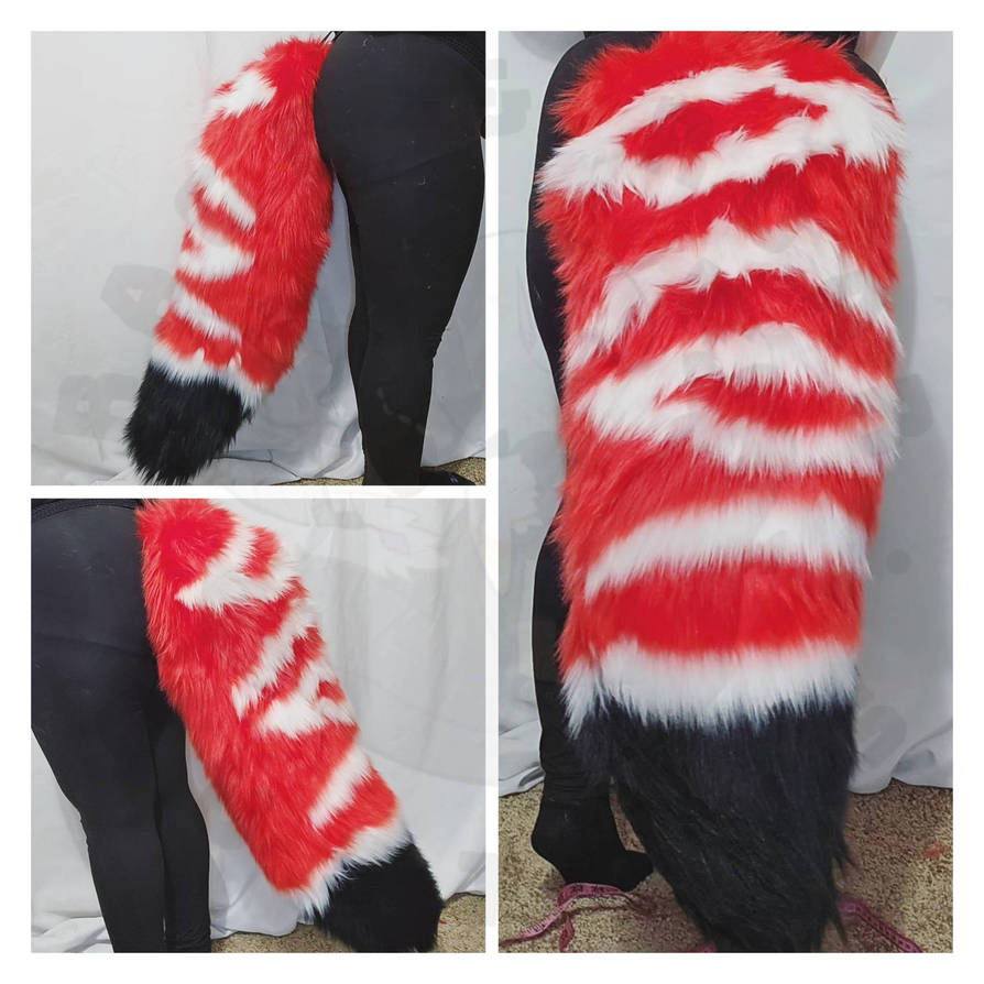 Tail Commission: Blk/Red/White Tail by RageandRoarCustoms on DeviantArt
