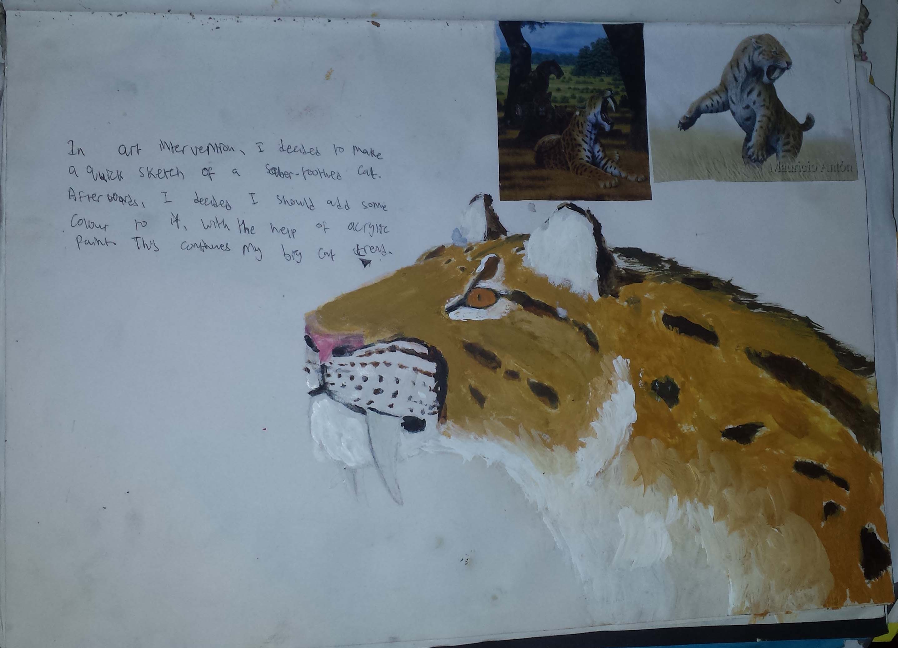 Smilodon fatalis painting