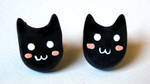 Black Kitten stud earrings by iPika