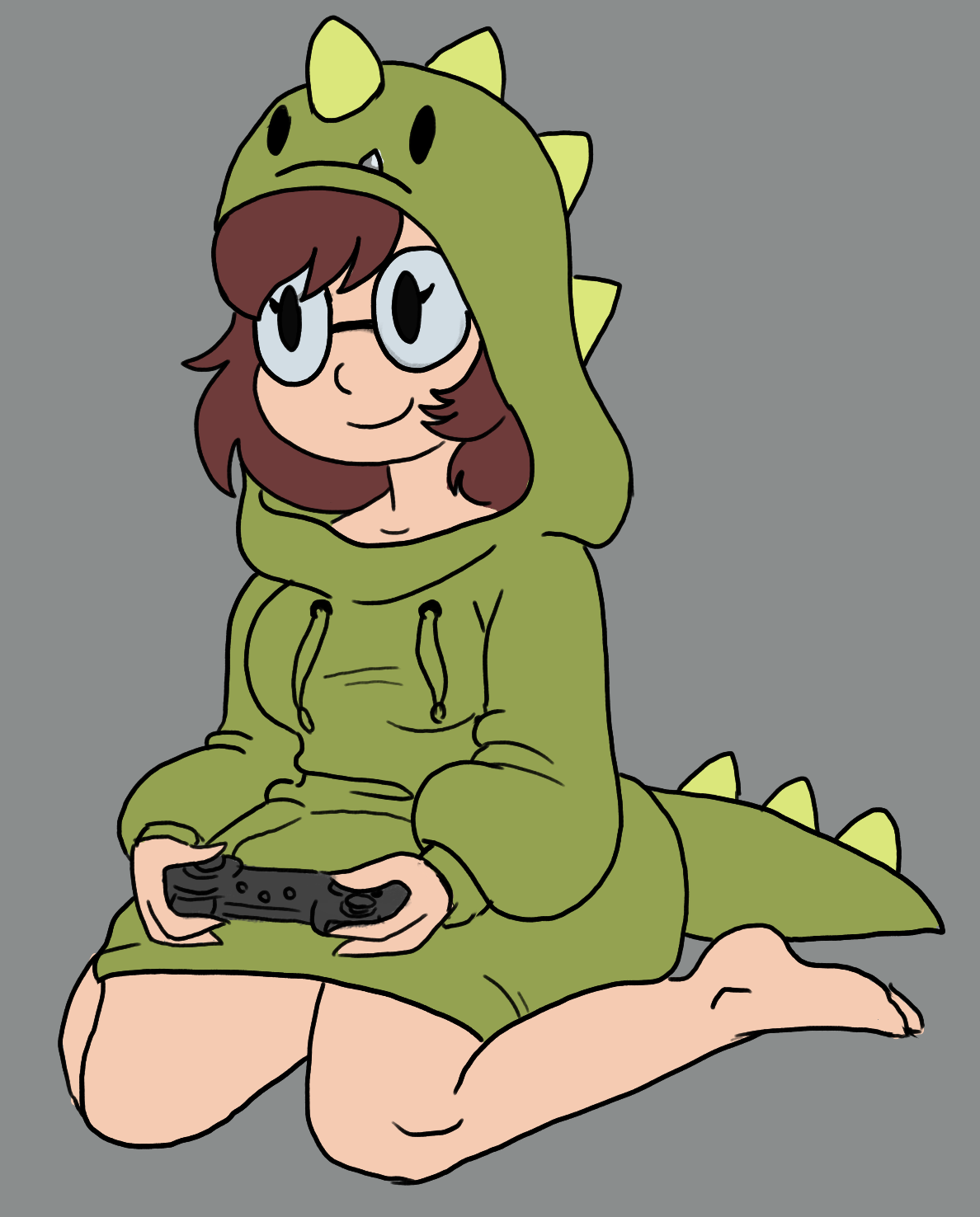 Dino hoodie gamer girl comm by Radlazybones on DeviantArt Dino hoodie gamer girl comm by Radlazybones on DeviantArt