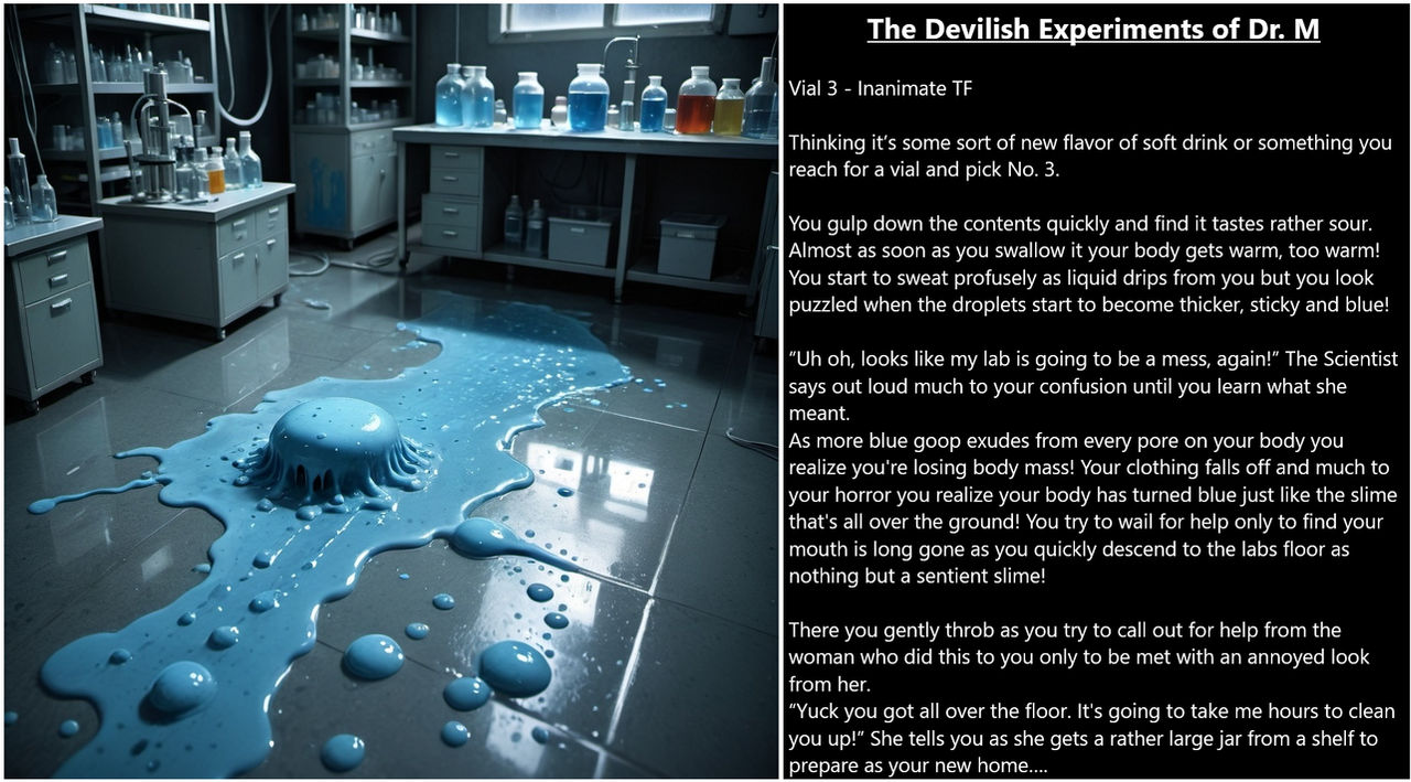 Inanimate Object Transformation Deviantart The Devilish Experiments. Inanimate TF by MMTFCaptions on DeviantArt