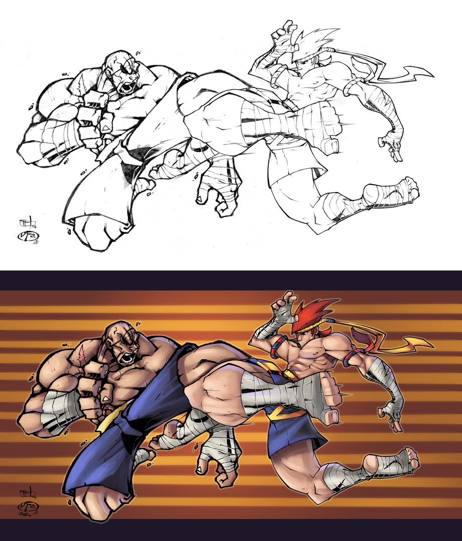 Sagat vs Adon COLOUR