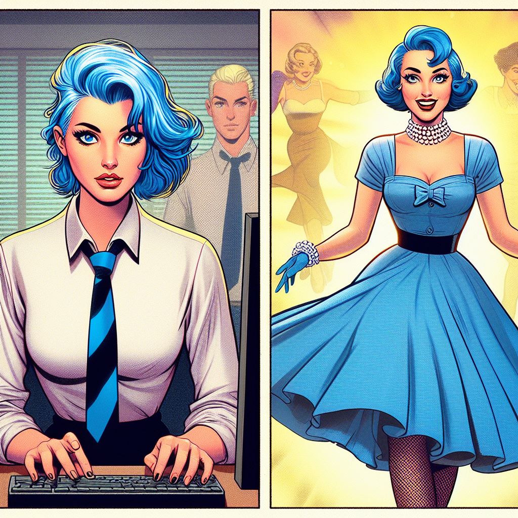 Office Punk to Stepford Wife by spleenlord on DeviantArt