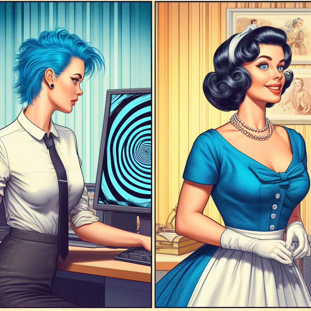 Office Punk to Stepford Wife by spleenlord on DeviantArt
