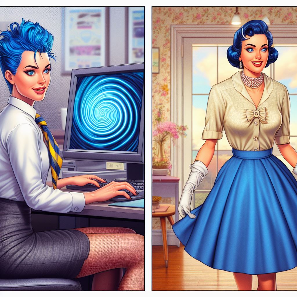 Office Punk to Stepford Wife by spleenlord on DeviantArt