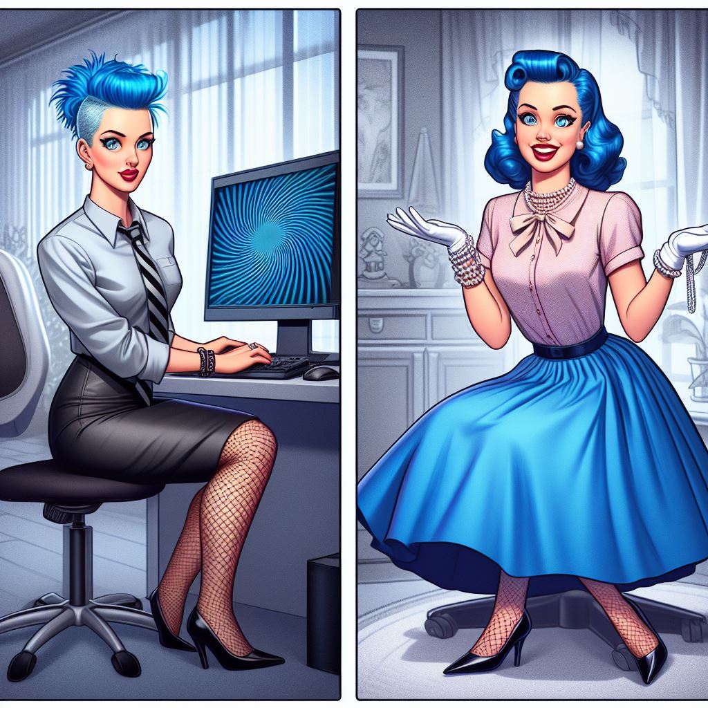 Office Punk to Stepford Wife by spleenlord on DeviantArt