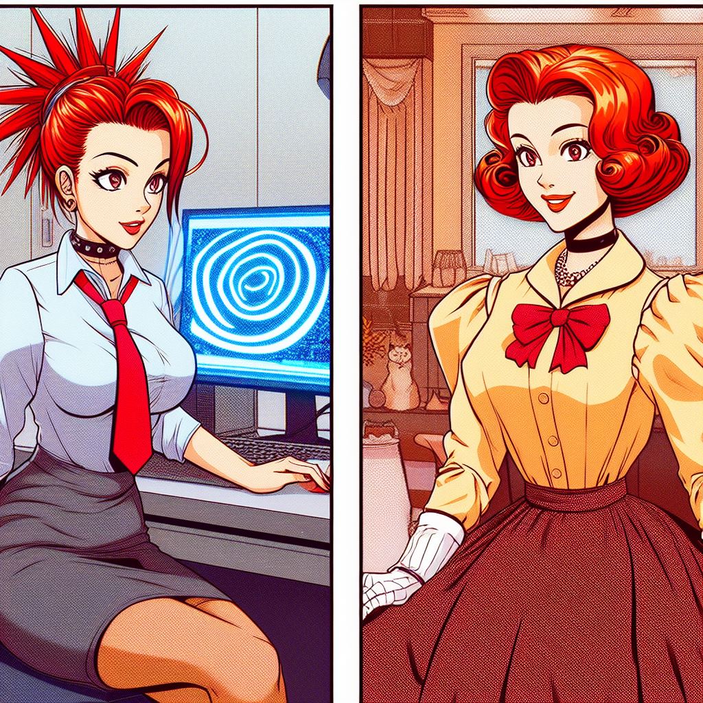 Office Punk to Stepford Wife by spleenlord on DeviantArt