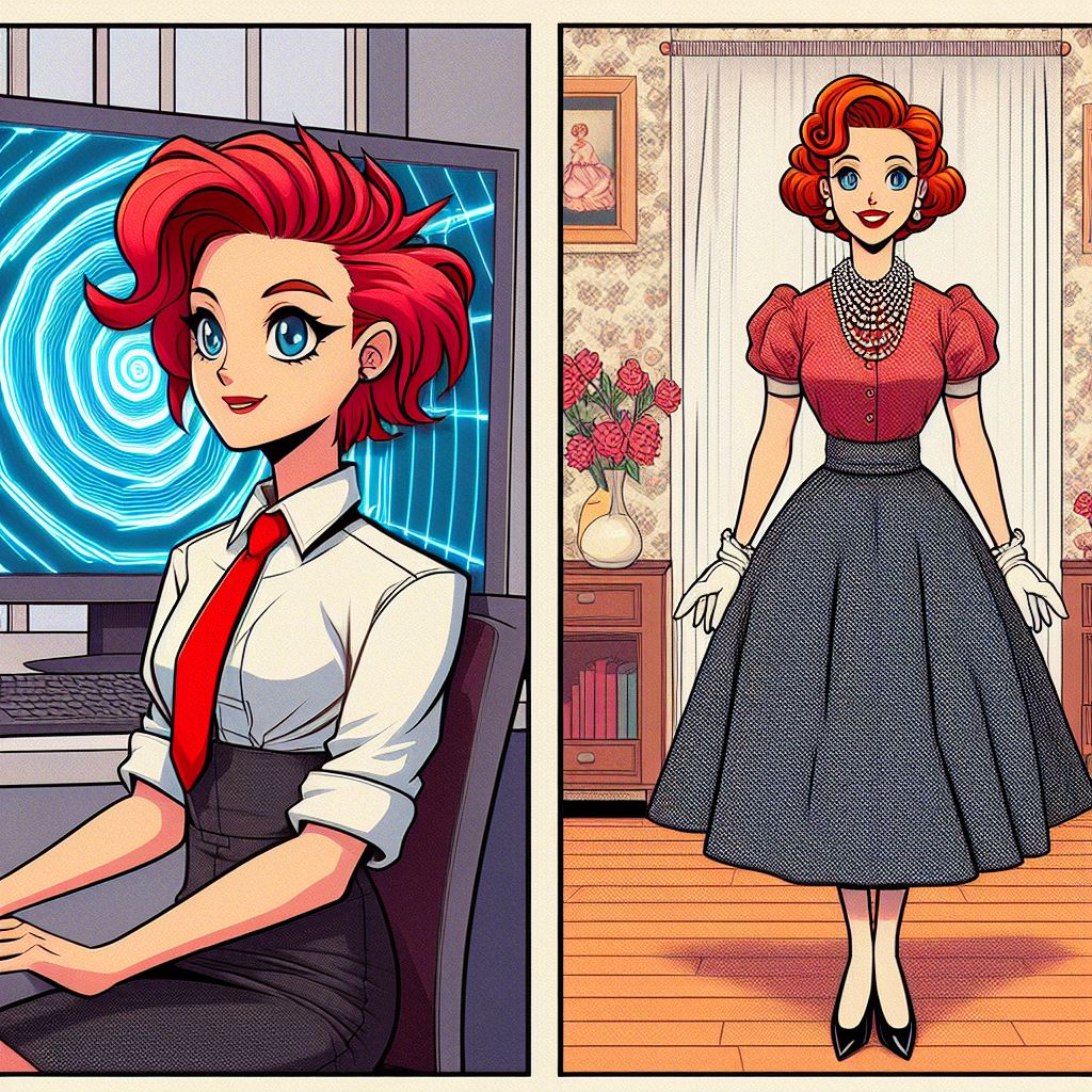 Office Punk to Stepford Wife by spleenlord on DeviantArt