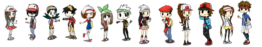 Pokemon Trainers - Set 1 by abbic314 on DeviantArt