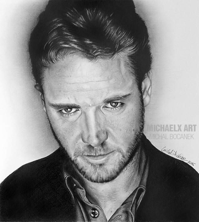 Pencil drawing - Russell Crowe by byMichaelX