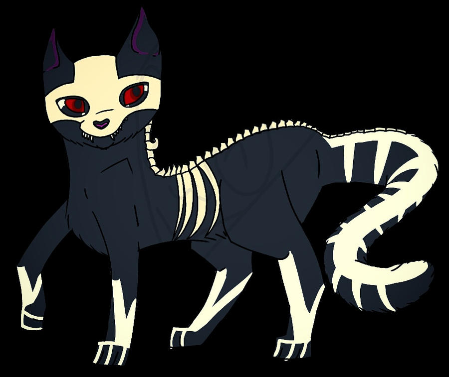 Skeleton cat art by Cinnaminkk on DeviantArt