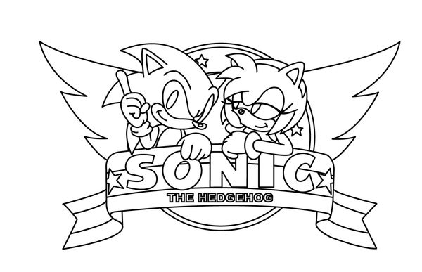 Sonic e Amy Rose para colorir