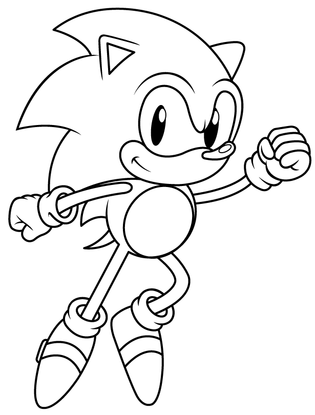 Classic Sonic Jump Uncolored