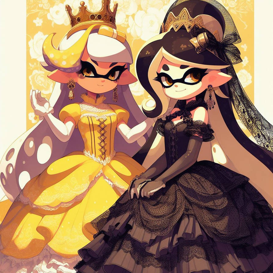 Squid Sisters in ballgowns by smbssfan on DeviantArt