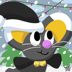 Diode the Skunk on christmas (commission)