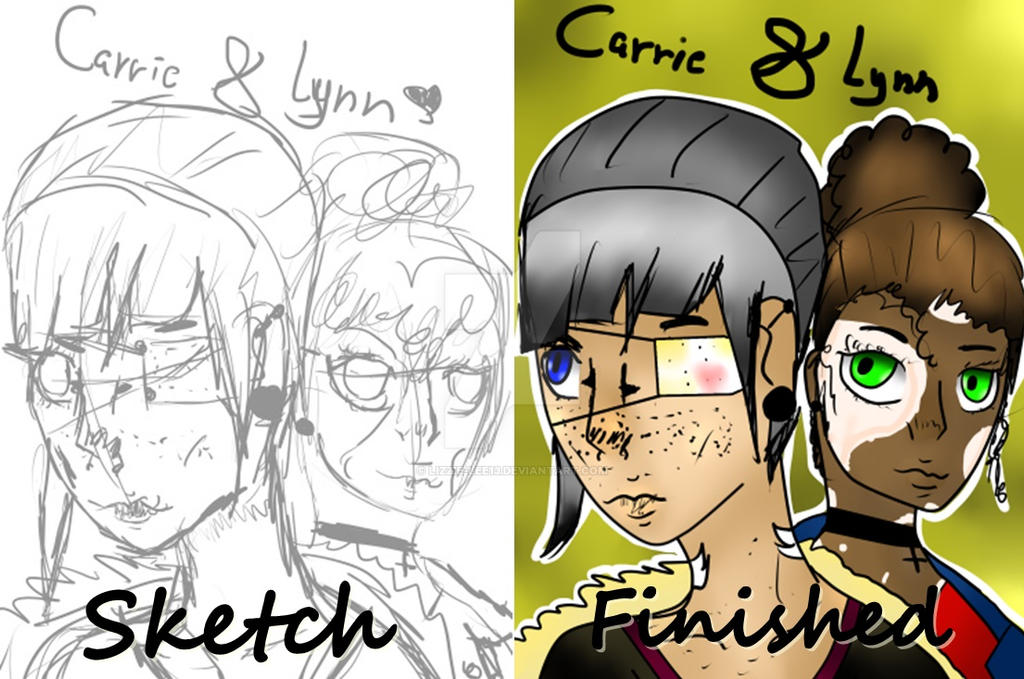 Sketch VS. Finished draw by LizzieLee13 on DeviantArt Sketch VS. Finished draw by LizzieLee13 on DeviantArt