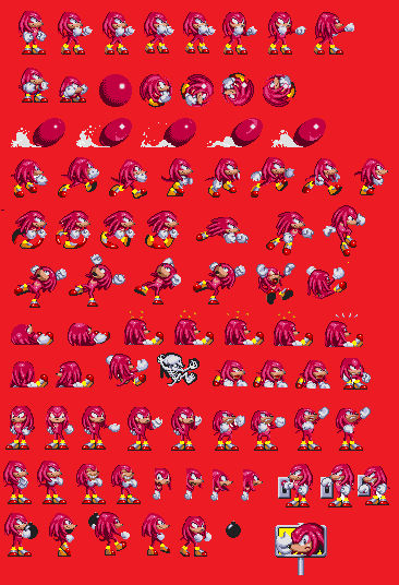 Sonic 3 and Knuckles Npc Knuckles Sprites by multiadventures984 on