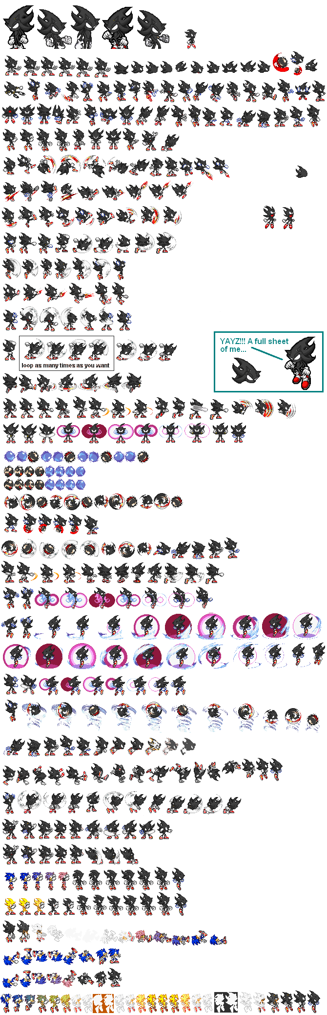 True Dark Sonic Sprites By Multiadventures984 On Deviantart