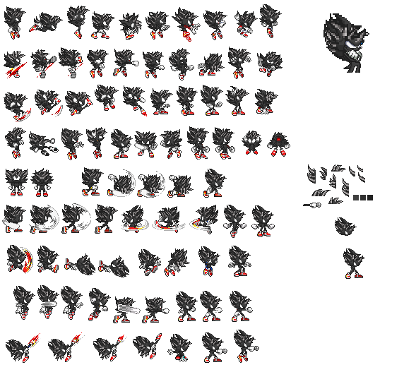 Dark Hyper Sonic sprites (UPDATED) by multiadventures984 on DeviantArt