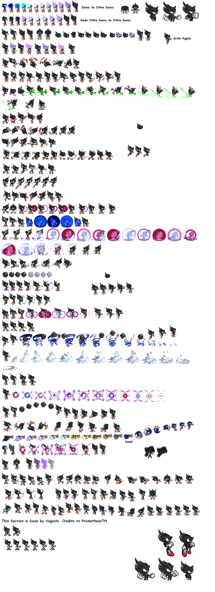 Dark Hyper Sonic sprites (UPDATED) by multiadventures984 on DeviantArt