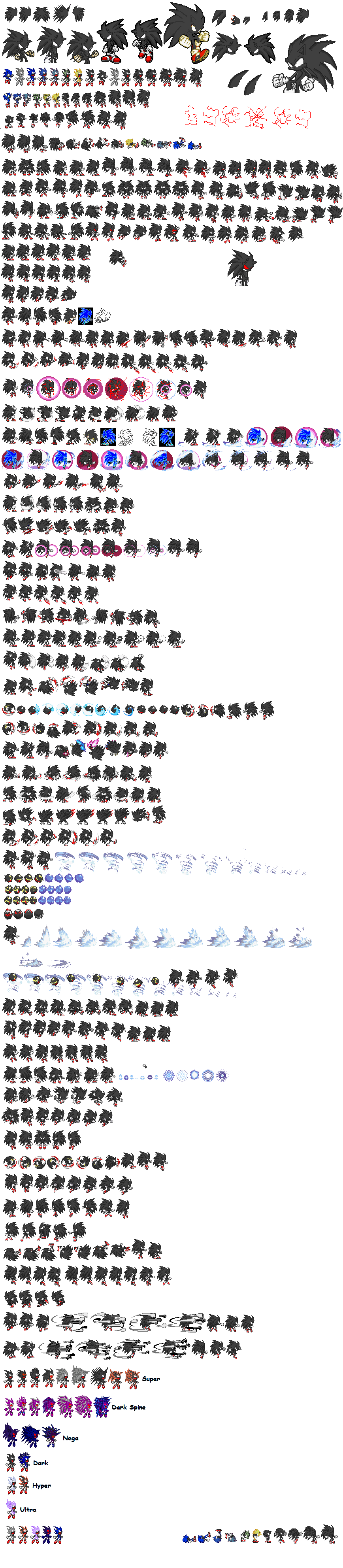 Dark sonic 3 sprites NB by evgeniimurin on DeviantArt