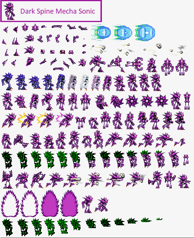 Dark Spine Sonic Sprites by supershadow124 by sonicmechaomega999