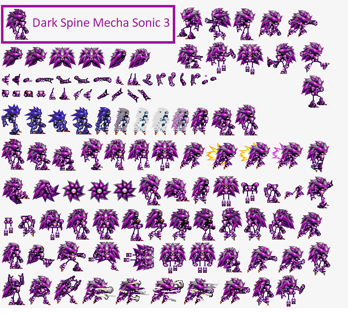 Dark Mecha Sonic Sprite Sheet By Fnafan88888888 On Deviantart All in one Ph...