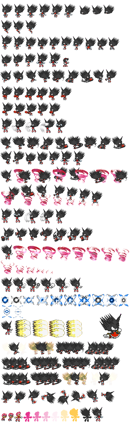 Dark Hyper Sonic sprites (UPDATED) by multiadventures984 on DeviantArt