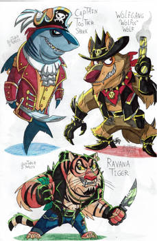 Toother Shark, Wolfus Wolf and Ravana Tiger