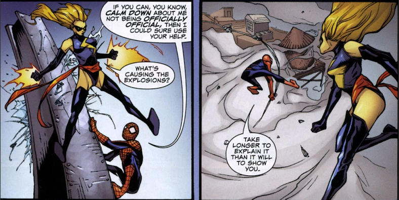 Marvel Question Scene Ms Marvel Questions Spider-Man About The Explosion by Bo-Dennis on ...