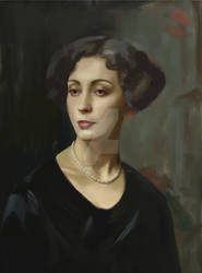 Portrait Of A Lady In Black by Lora-Vysotskaya