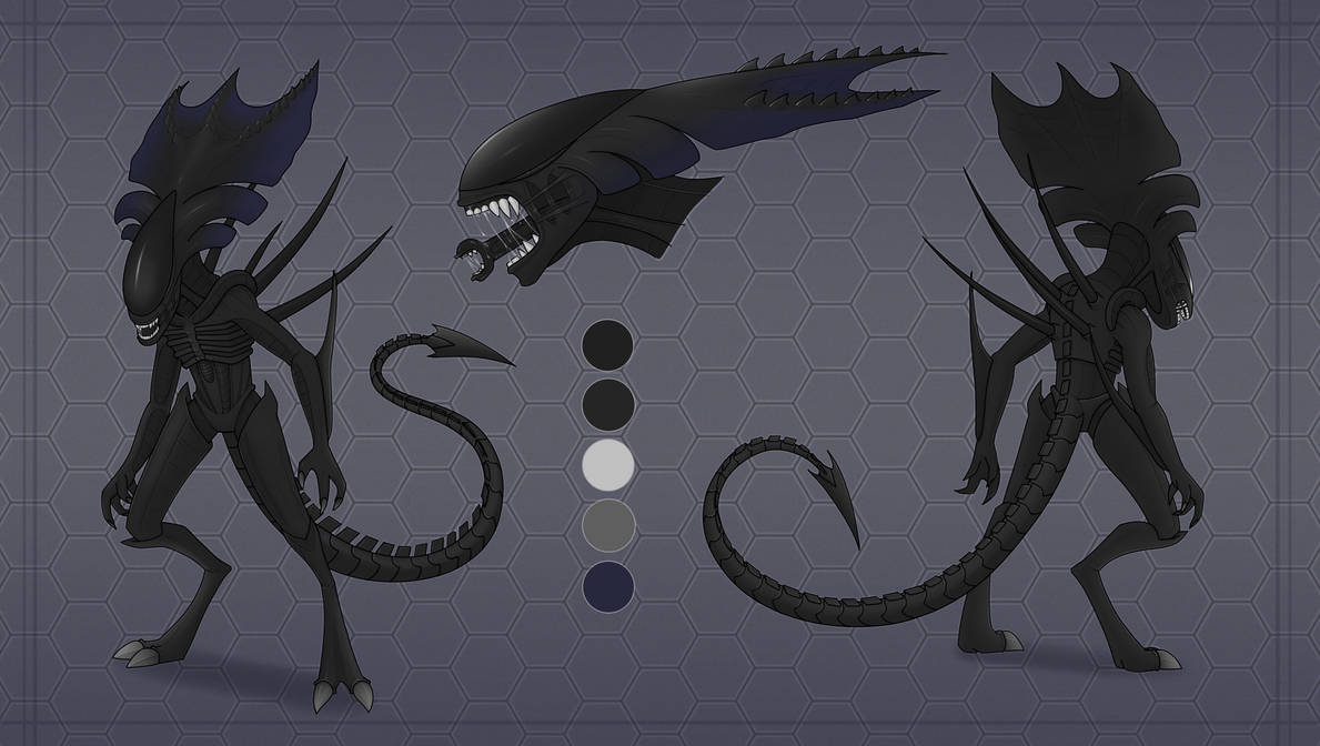 Commission-Xenomorph ref sheet by BlueStripedRenulian on DeviantArt
