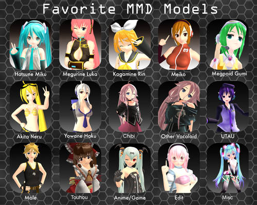 MME Favorite MMD Models Meme