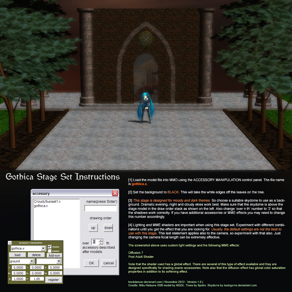 MMD Gothica Stage instructions