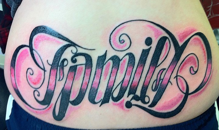 family friends ambigram