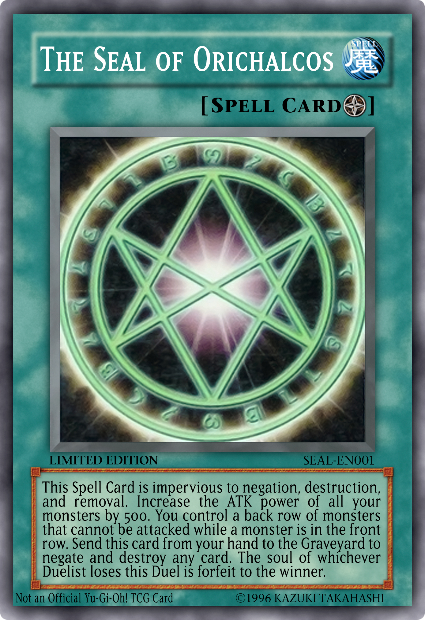 yugioh card seal of orichalcos $15,000 For The REAL Orichalcos!? One Is Up For Sale! (Upper Deck Copy) A single individual card from the Yu Seal of Orichalcos UDE Orica