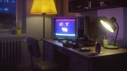 Vintage gaming corner - alternate version