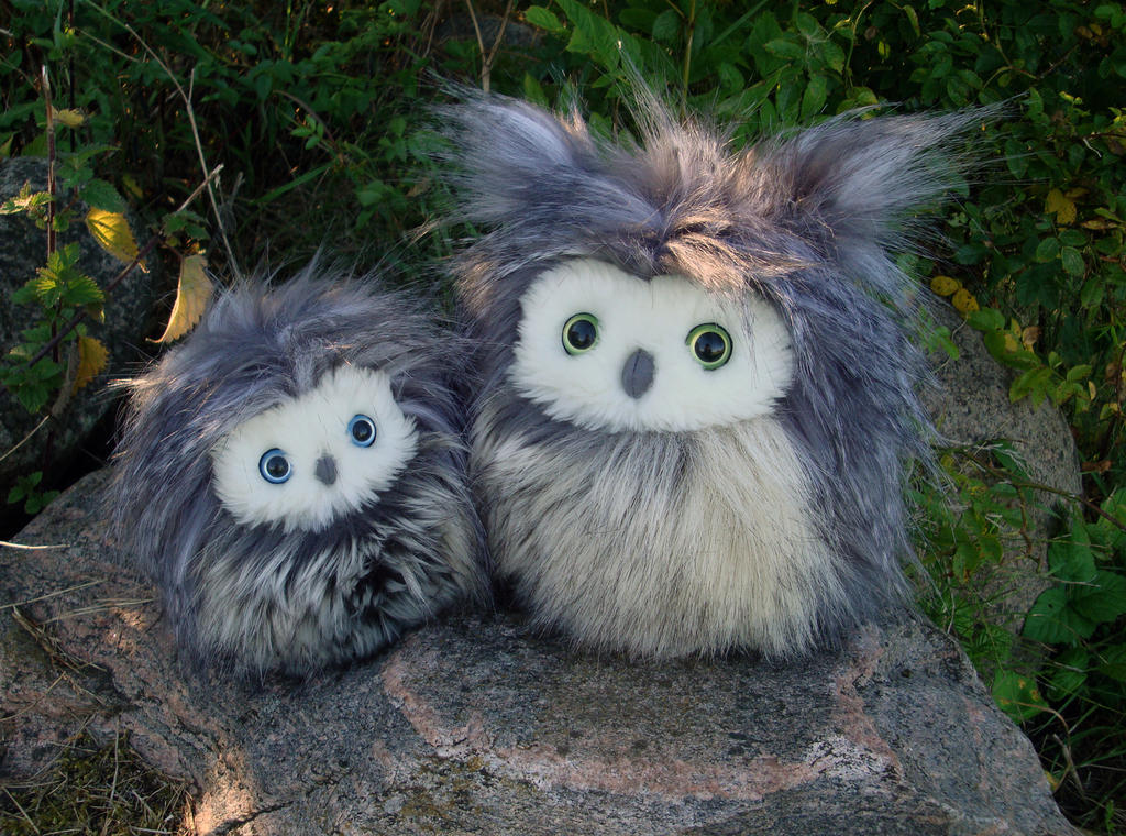 Fuzzy owls now available in my owl shop!