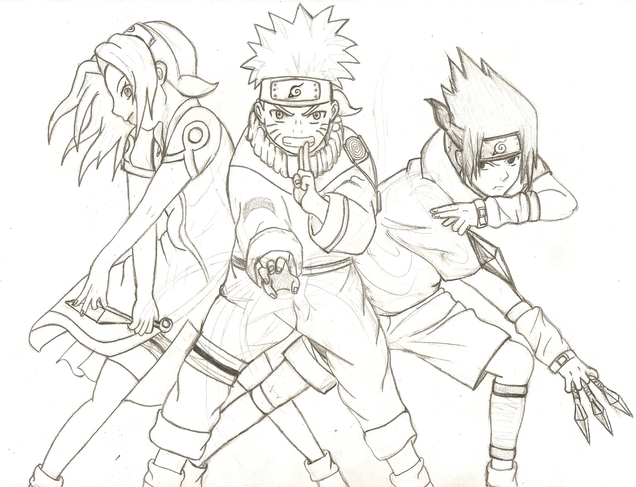 Line Art Team 7 By Meganeart On Deviantart