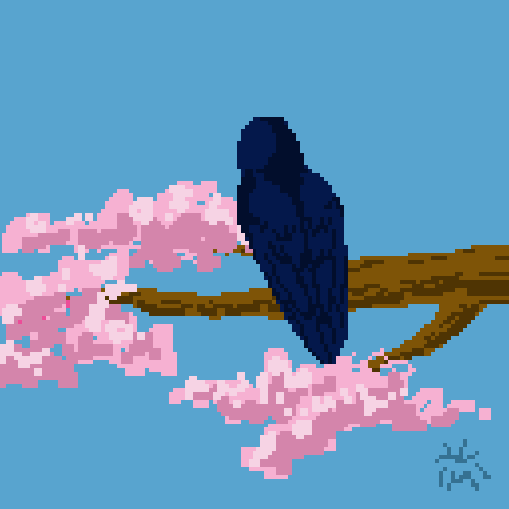 Raven in Sakura Tree by kimikana on DeviantArt