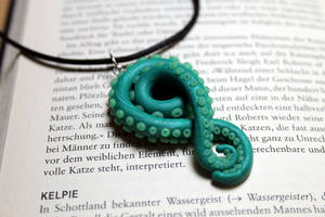 Tentacle necklace teal