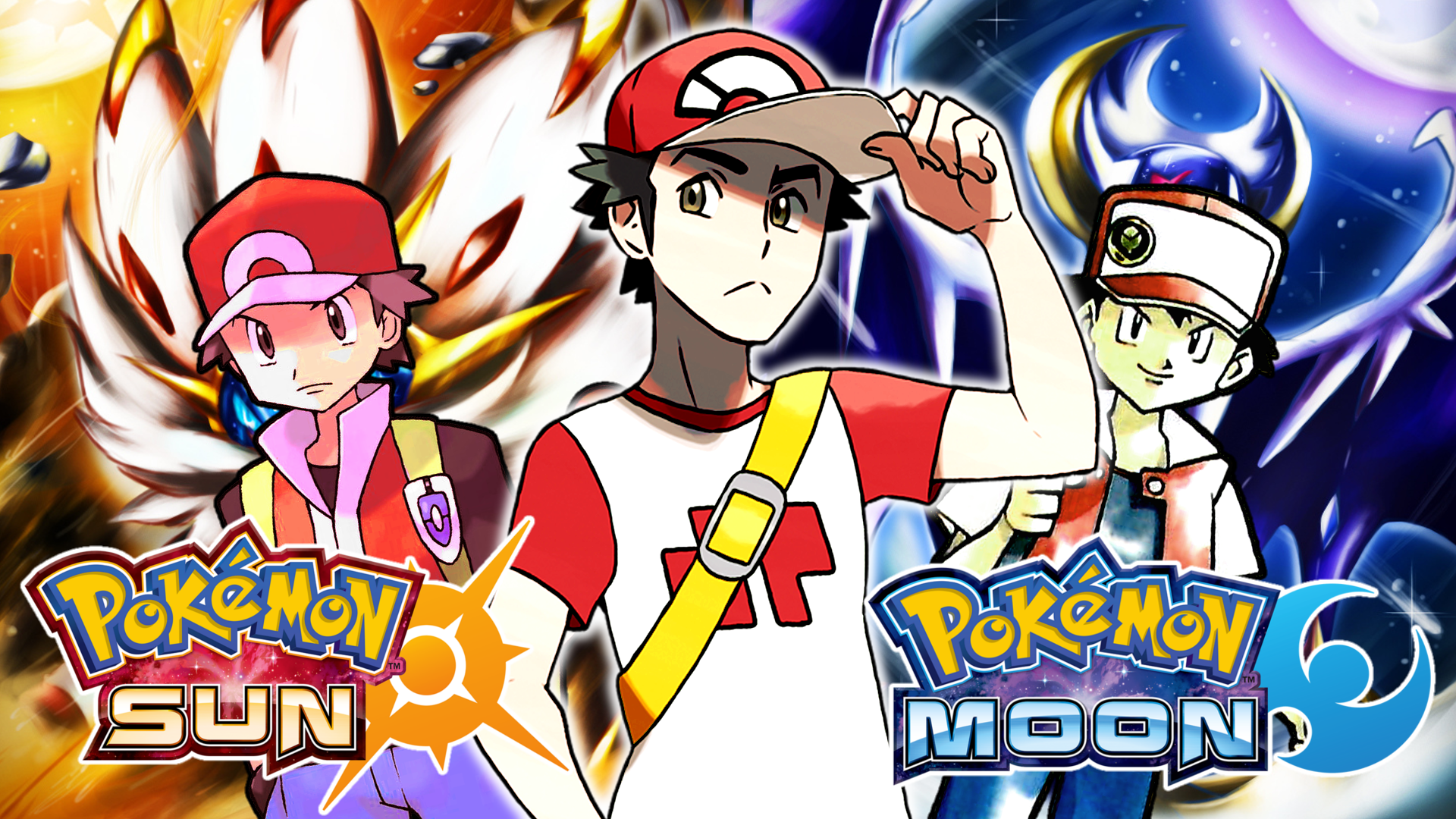 Pokemon! Red(Red AND Blue-Sun AND Moon) Wallpaper by Mugen-SenseiStudios on DeviantArt Pokemon! Red(Red AND Blue-Sun AND Moon) Wallpaper by Mugen-SenseiStudios on DeviantArt
