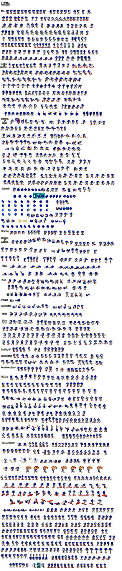 Sonic Classic Modern Mix Ultimate Sprite Sheet png
